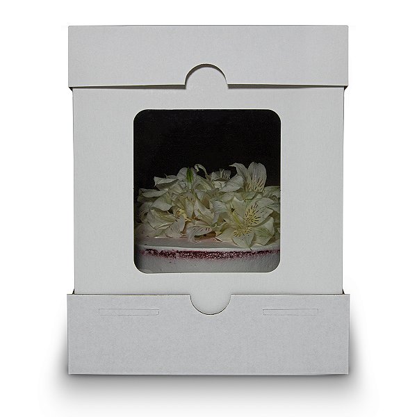 Caixa Bolo 3 Partes Branca 35x35x35cm Com Visor - 10 Unidades