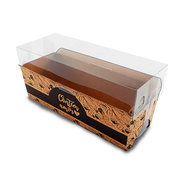 Forma Caseirinho 900g Contém Amor - 23x10x10cm Com Tampa - 10 Unidades