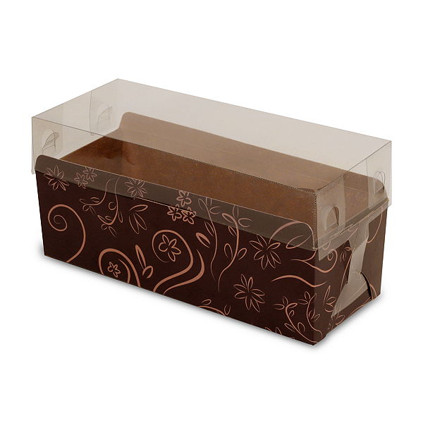 Forma Caseirinho 400g Marrom Dourado - 18x6x5cm Com Tampa - 10 Unidades