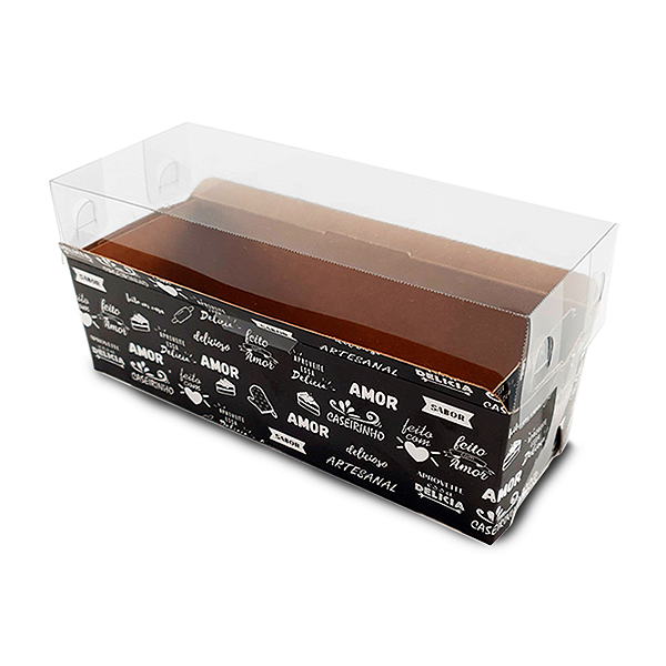 Forma Caseirinho 400g Letras Branco - 18x6x5cm Com Tampa - 10 Unidades