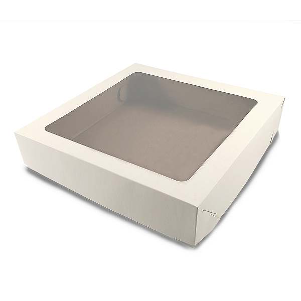 Caixa Para Doces e Salgados 25X25X6cm Com Visor - 10 Unidades
