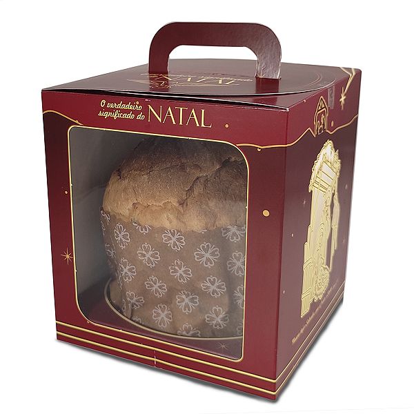 Caixa Maleta para Panetone de 500g - 15x15x17 - Mensagens - 10 Unidades