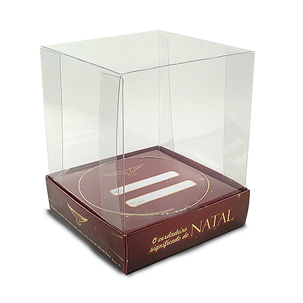 Caixa Vitrine Para Panetone de 500g - 15x15x17 - Mensagens - 10 Unidades