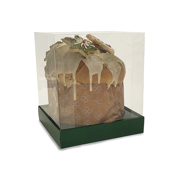 Caixa Vitrine Para Panetone de 250g - 11x11x13 - Verde - 10 Unidades