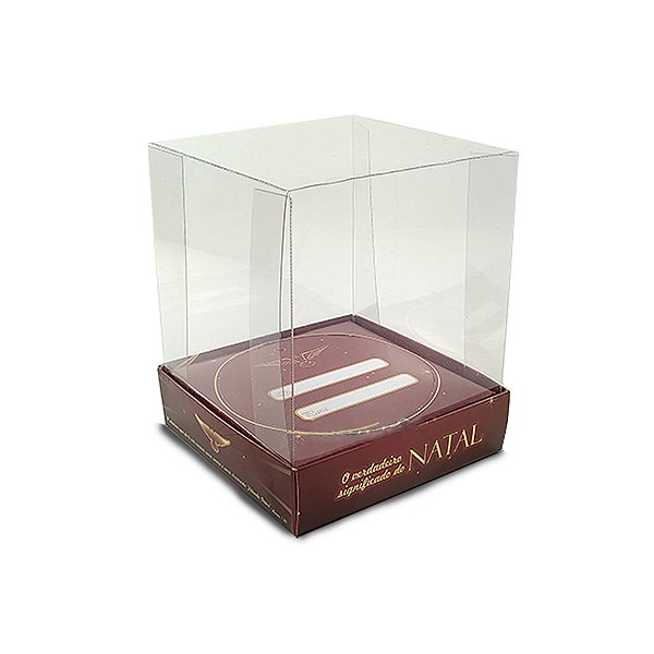 Caixa Vitrine Para Panetone de 250g - 11x11x13 - Mensagens - 10 Unidades