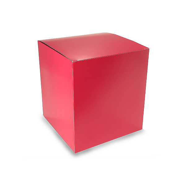 Caixa Fechada para Panetone de 250g - 11x11x13 - Vermelho - 10 Unidades