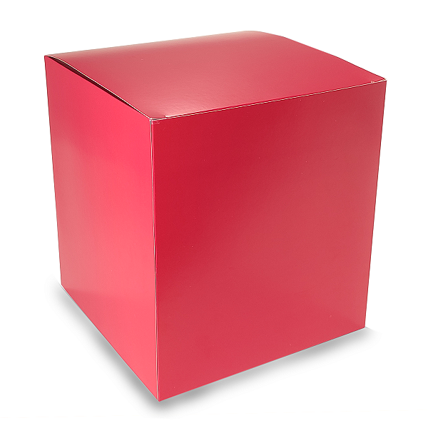 Caixa Fechada para Panetone de 500g - 15x15x17 - Vermelho - 10 Unidades