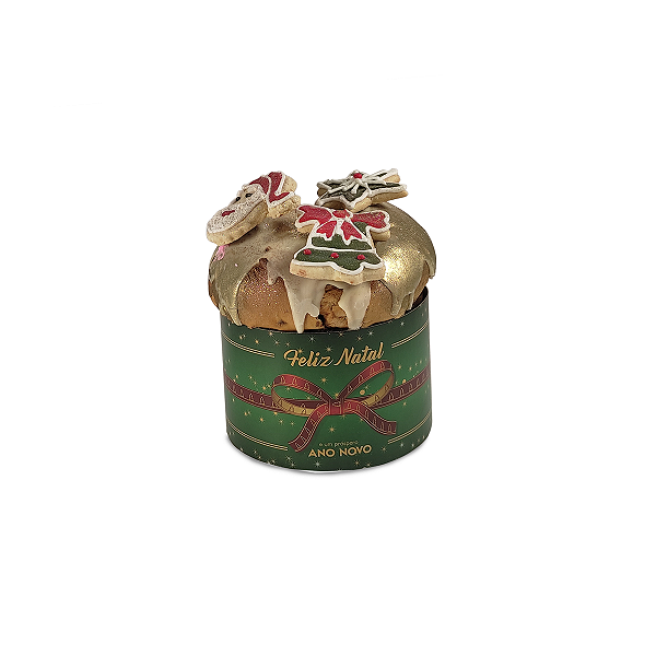 Cinta para Panetone de 100g - Feliz Natal Laços - 10 Unidades