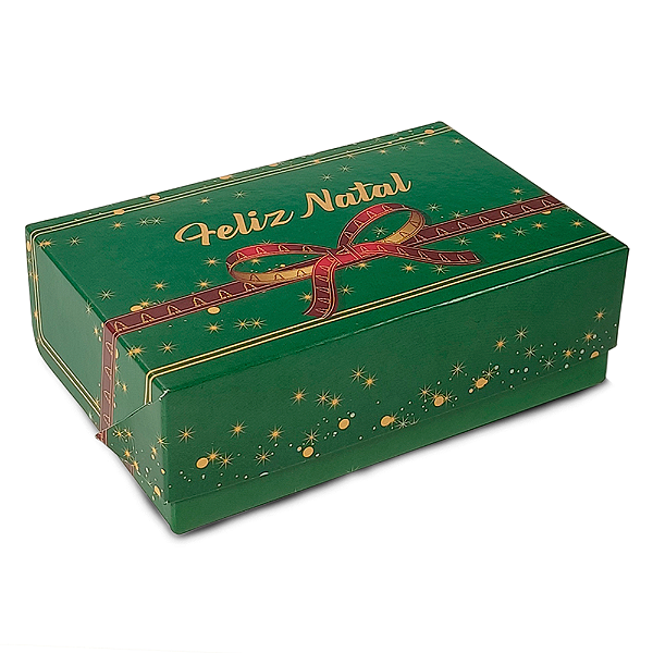 Caixa Para 6 Doces 8x12x4 Feliz Natal Laços - 10 Unidades