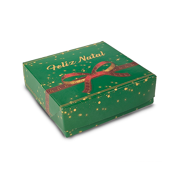 Caixa Para 9 Doces 12x12x4 Feliz Natal Laços - 10 Unidades
