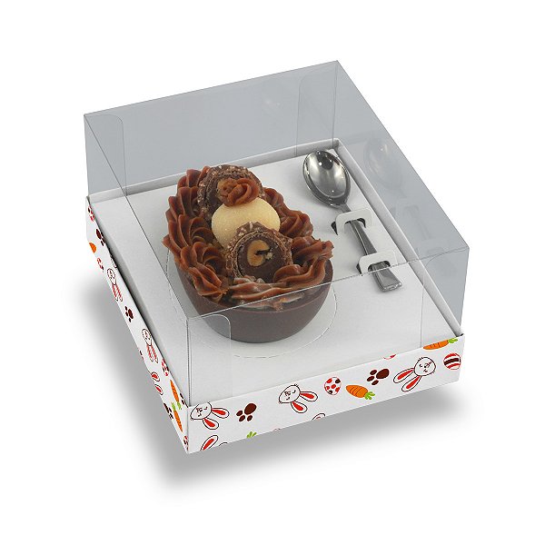 Caixa Ovo De Colher 100G/150G/250G/350G Coelhos Style- Com 10 Unidades