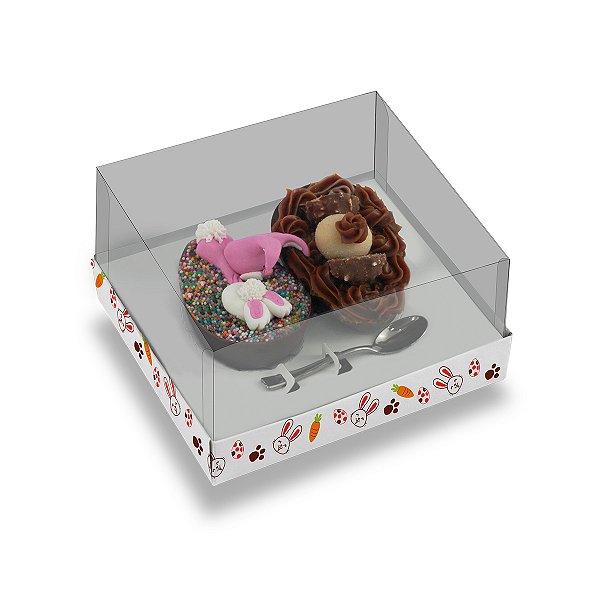 Caixa Ovo De Colher 2 De 50G Coelhos  Style- Com 10 Unidades