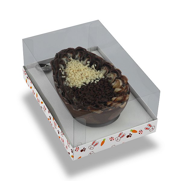 Caixa Ovo De Colher 250G/350G/500G/750G Coelhos Style- Com 10 Unidades