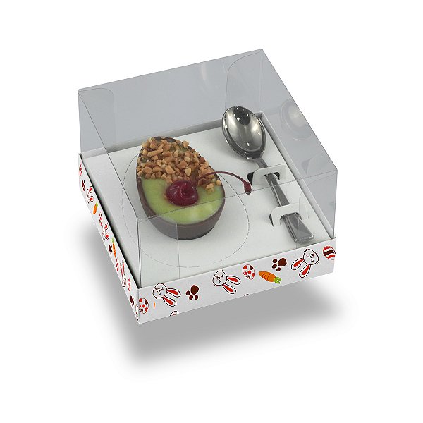 Caixa Ovo De Colher 50G/100G Coelhos Style- Com 10 Unidades