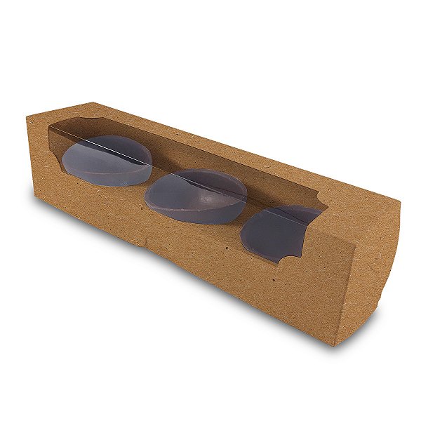 Caixa Ovo De Colher Quadrada 3 De 50G Kraft com 10 unidades