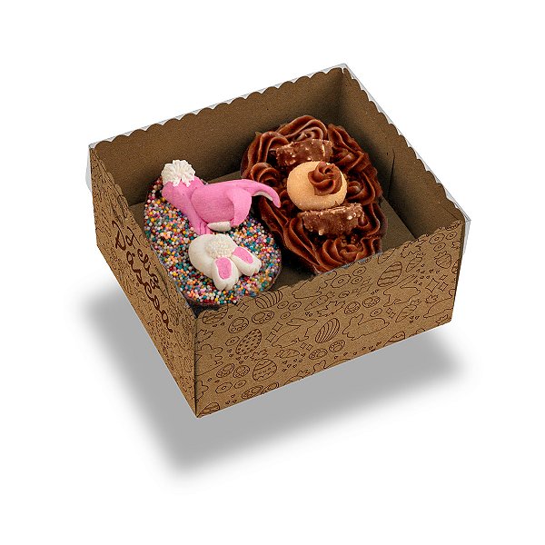 Caixa Ovo Camila Ayana 2 De 100G/250G Kraft Coelhos com 10 unidades
