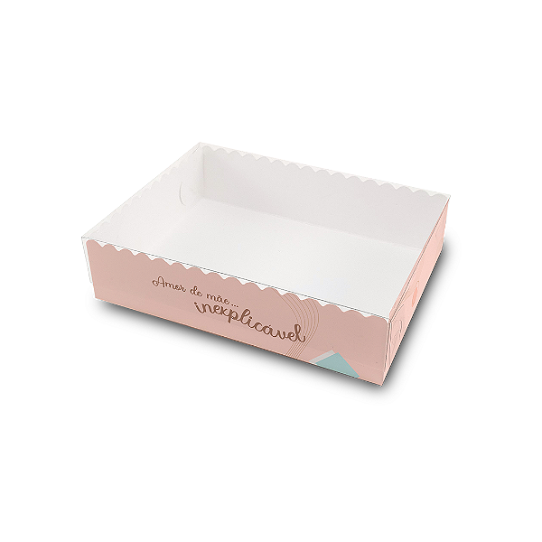 Caixa Para 12 Doces 12x16x4cm Style Mãe Rosa  - Com 10 unidades
