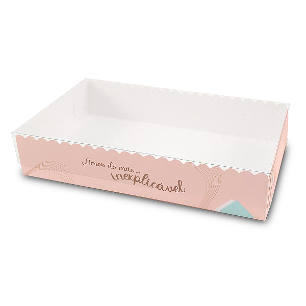 Caixa Para 15 Doces 12x20x4cm Style Mãe Rosa  - Com 10 unidades