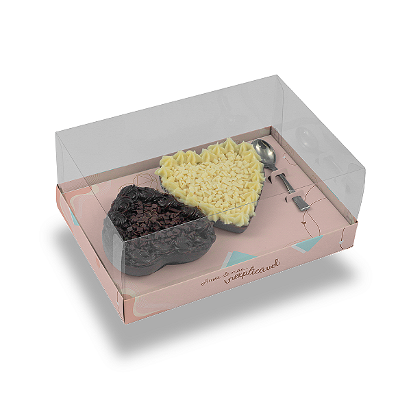 Caixa Meio ovo Coração 2 De 200G Mãe Rosa - Com 10 unidade