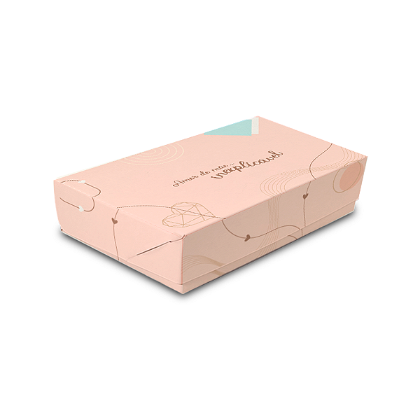 Caixa Para 6 Doces 8x12x4cm Fechada Mãe Rosa - Com 10 unidades