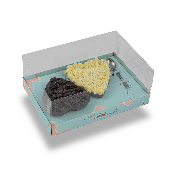 Caixa Meio ovo Coração 2 De 200G Mãe Tiffany - Com 10 unidades