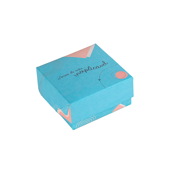Caixa Para 4 Doces Fechada 8x8x4cm Mãe Tiffany - Com 10 unidades
