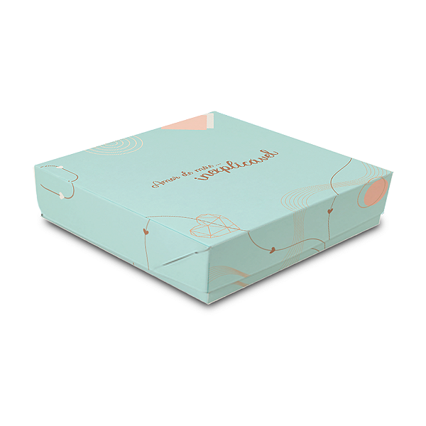 Caixa Para 9 Doces Fechada 12x12x4cm Mãe Tiffany - Com 10 unidades