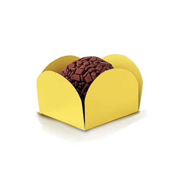 Forminha Pétala N5 Amarelo Bebê - 3x3 - Com 50 Unidades