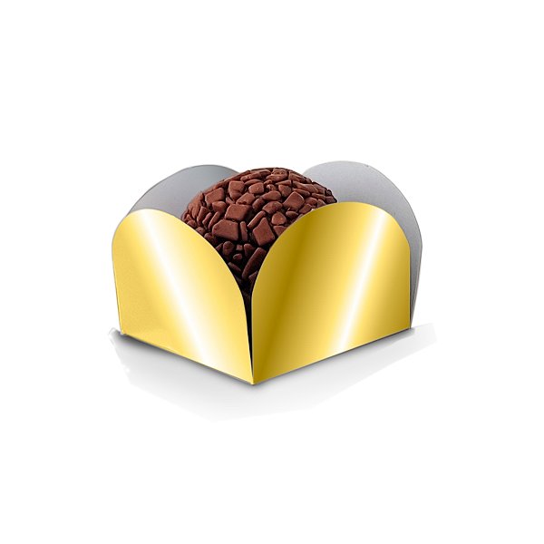 Forminha Pétala N5 Laminada Ouro - 3x3 - Com 50 Unidades