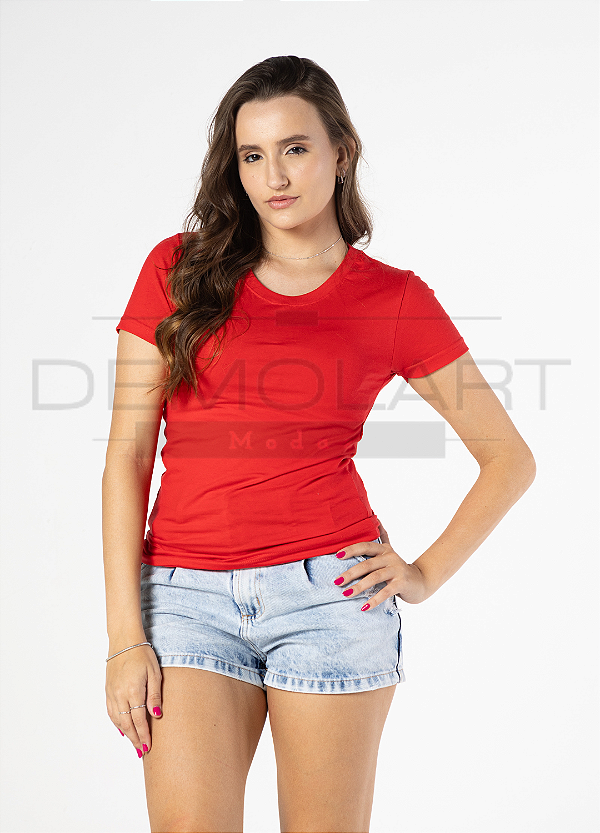 Camisetas Lisas Babylook Adulto - Diversas Cores