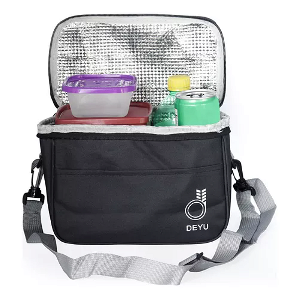 Bolsa Térmica Feminina Masculina Marmita Lanche PRETA DEYU