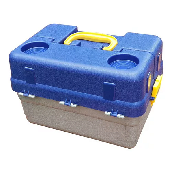 Caixa De Pesca 6 Bandejas Articulada Reforçada Banqueta azul