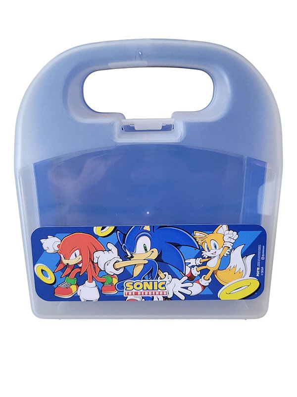 Maleta Azul Sonic - lancheira - organizadora