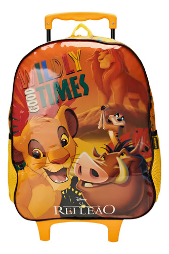 Mochila com Rodas Escolar Infantil Rei Leão