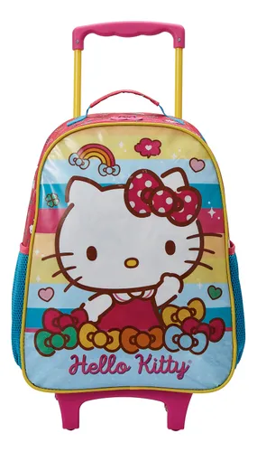 Mochila Com Rodas Escolar Infantil Hello Kitty Xeryus 13530