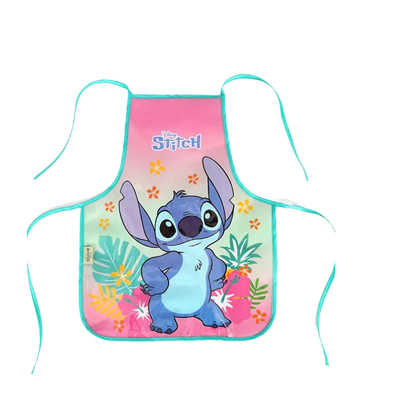 Avental Stitch Ohana Infantil Escolar Para Pintura Pvc