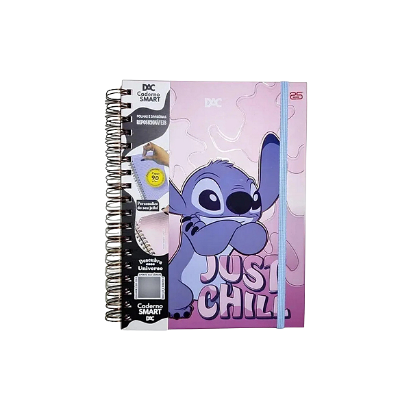 Caderno Smart Colegial Stitch Folhas Reposicionáveis Dac