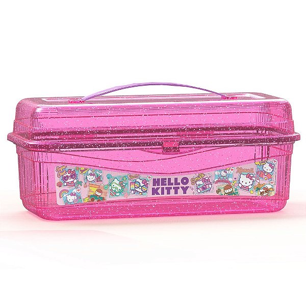 MALETINHA MULTIUSO COM DETALHES EM GLITTER HELLO KITTY - 1400 ML