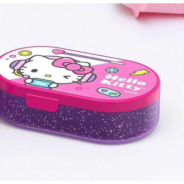 Organizador para lancheira ou bijuteria com Glitter Hello Kitty