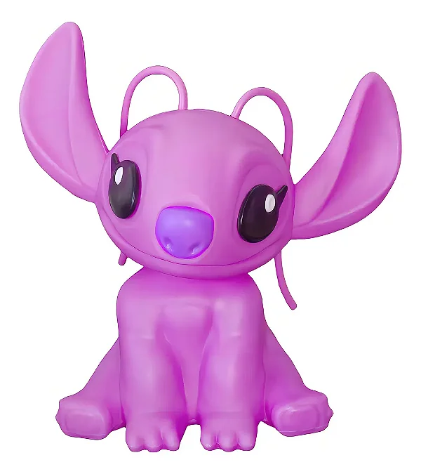 Luminária Decorativa Stitch Angel Rosa Disney com lâmpada