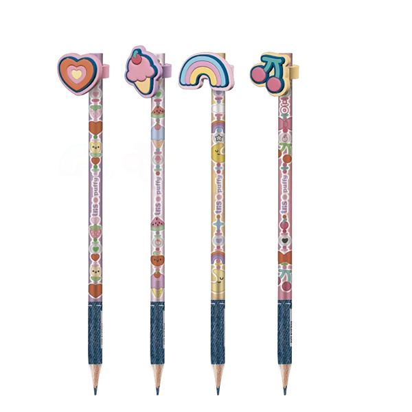 Lápis Grafite com Topper Puffy Holic Charm – HB  – Tris