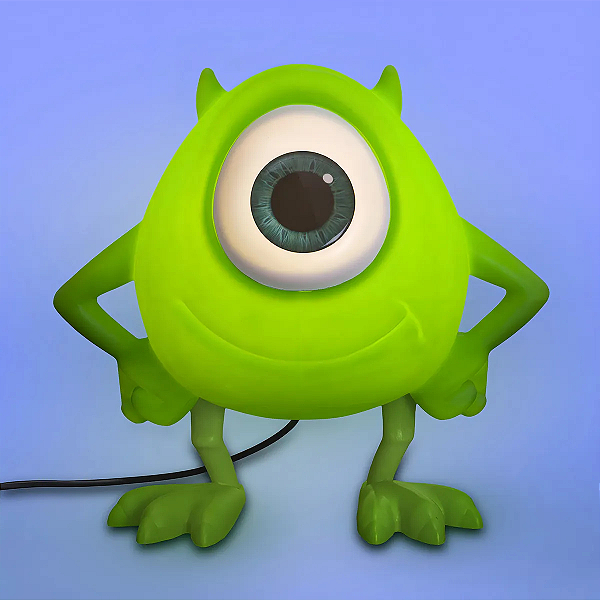 Luminária Mike Wazowski Monstros Sa Abajur Mesa Disney