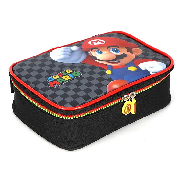 Estojo Box Escolar Mario Bros Azul EI42554MO PT Luxcel