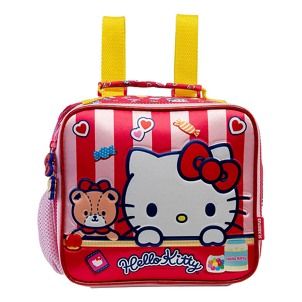 Lancheira Escolar Térmica Da Hello Kitty Cetim - Ref 15384