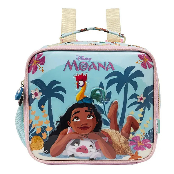 Lancheira Escolar Moana Aventura E Frescor Na Hora Do Lanche - Azul Celeste - Moana