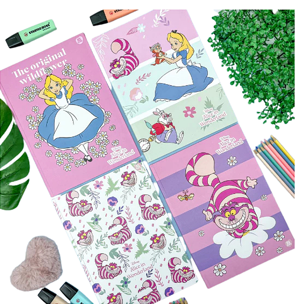 Caderno Brochura Universitário Alice no País das Maravilhas - 80 Folhas - Animativa