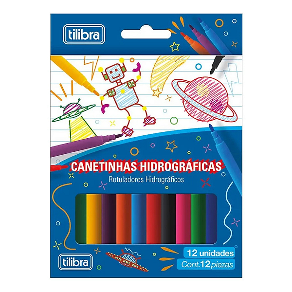 Canetinha Escolar Hidrográfica Rotulador Blister Tilibra