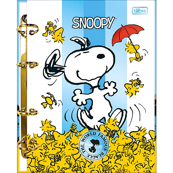 Caderno Argolado Tilibra Snoopy Fichário 80f 24x17,7cm