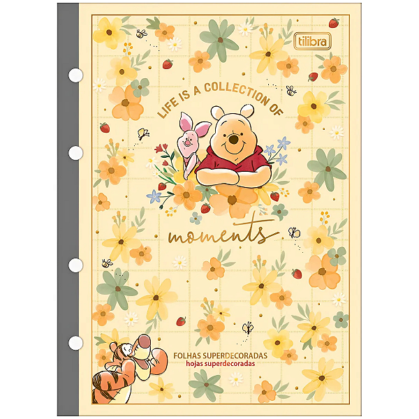 Bloco Fichário Colegial Pooh 80 fls - Tilibra