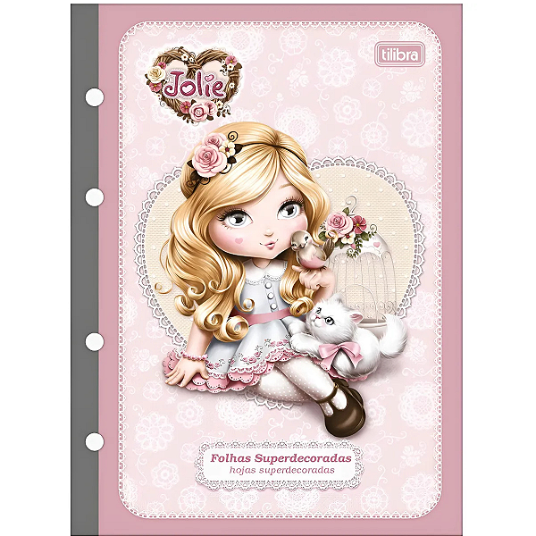 Bloco Fichário  Argolado Colegial Jolie 80 fls - Tilibra